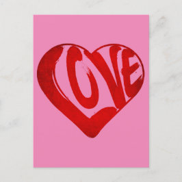 LIEBE TEXT RED TYPOGRAPHY VALENTINSTAG POSTKARTE