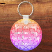 Liebe Text Regenbogen Blume Floral Chakra Reiki Yo Schlüsselanhänger (Rückseite)