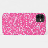 Liebe Text Rosa iPhone Case oder Farbe wählen (Rückseite (Horizontal))