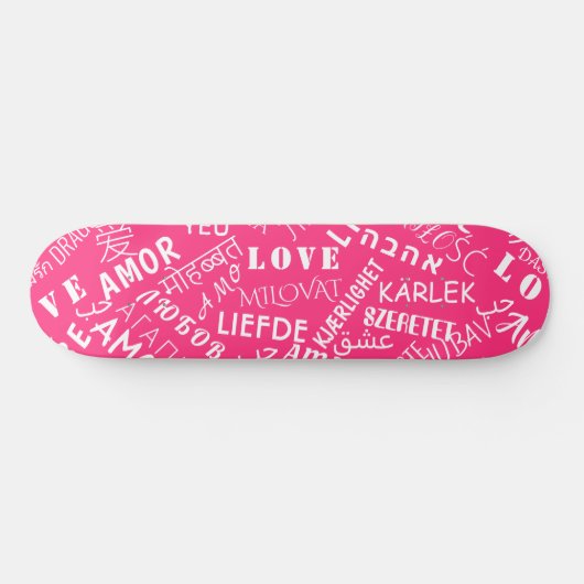 Liebe Text Rosa Skateboard oder Farbe wählen (Horizontal)