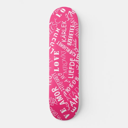 Liebe Text Rosa Skateboard oder Farbe wählen (Vorderseite)