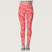 Liebe Text rot Leggings oder Farbe auswählen (Vorderseite)