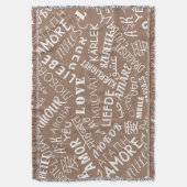 Liebe Text Throw Blanket Multi Language Word Decke (Vorderseite Vertikal)