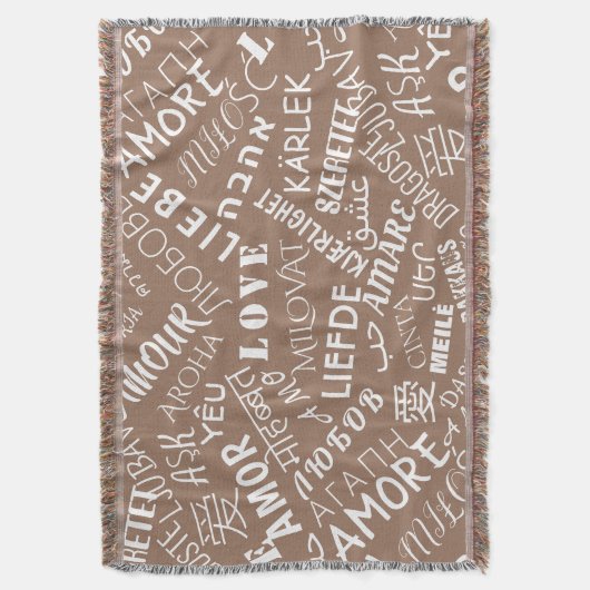Liebe Text Throw Blanket Multi Language Word Decke (Vorderseite Vertikal)