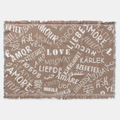 Liebe Text Throw Blanket Multi Language Word Decke (Vorderseite)
