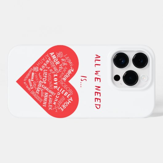 Liebe Textherz Mehrsprachiges iPhone Fall Case-Mate iPhone Hülle (Rückseite (Horizontal))