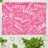 Liebe Textküche Handtuchrosa oder Farbe wählen Geschirrtuch (Gefaltet)