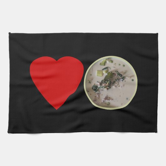 Liebe Thai Green Curry ... Thailand Street Food Geschirrtuch (Horizontal)