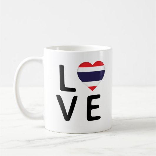 Liebe - Thailändische Flagge Kaffeetasse (Links)
