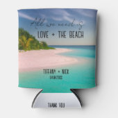 Liebe + The Beach Wedding Day Gefallen Dosenkühler (Vorderseite)