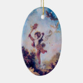 LIEBE THE JESTER CUPID MONOGRAM Red Ruby Keramikornament (Rechts)