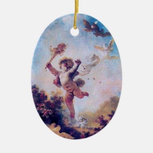 LIEBE THE JESTER CUPID MONOGRAM Red Ruby Keramikornament (Vorne)