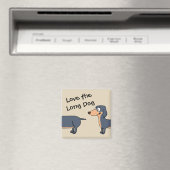 Liebe the Long Dog - Dackel 2 Zoll Square Magnet (In Situ (Geschirrspüler))