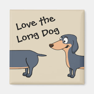 Liebe the Long Dog - Dackel 2 Zoll Square Magnet