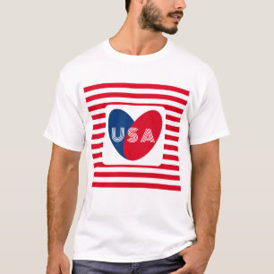 Liebe The USA Patriotic Red White Blue Fun Heart T T-Shirt