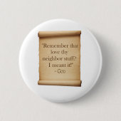 Liebe thy Nachbar Button (Vorderseite)