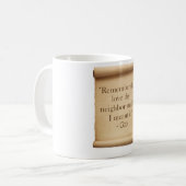 Liebe thy Nachbar Kaffeetasse (Vorderseite Links)