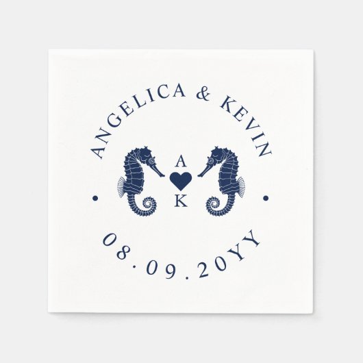 Liebe-Tide-Seepferd Serviette (Vorderseite)