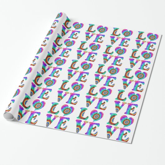 Liebe Tie Dye Geschenkpapier (Ungerollt)