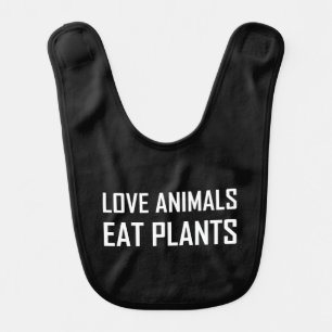 Liebe-Tiere essen Pflanzen-veganes lustiges Babylätzchen