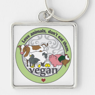 Liebe-Tiere essen sie nicht vegan Schlüsselanhänger