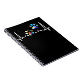 Liebe Tiere farbenfrohe Paw Heartbeat Notizblock (Rechte Seite)