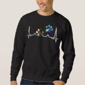 Liebe Tiere farbenfrohe Paw Heartbeat Sweatshirt (Vorderseite)