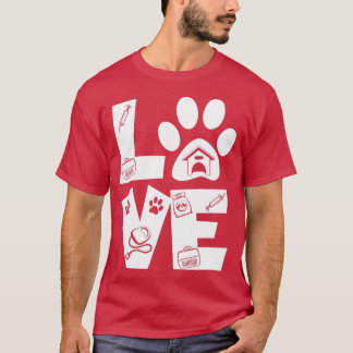 Liebe Tiere Tierärztliche Tierärzte T-Shirt