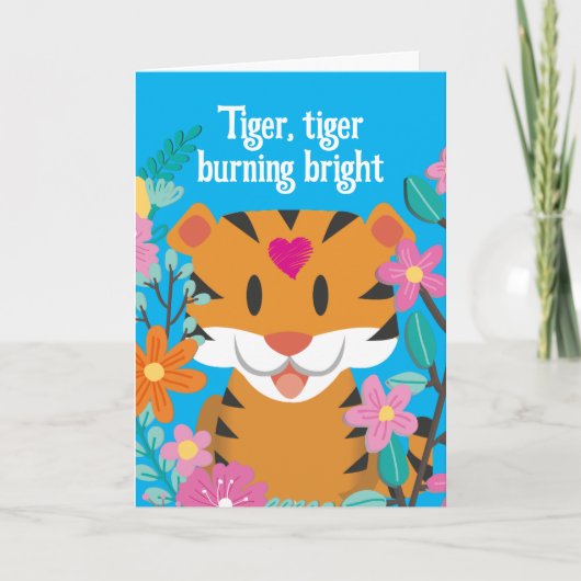 LIEBE TIGER VALENTINSTAG CARD DANKESKARTE (Vorderseite)