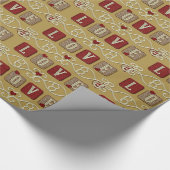Liebe Tiles-Red-Gold-Geschenkpapier Geschenkpapier (Ecke)