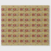 Liebe Tiles-Red-Gold-Geschenkpapier Geschenkpapier (Flach)