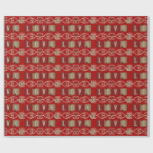 Liebe Tiles-Red-Gold-RED-Geschenkpapier Geschenkpapier (Flach)