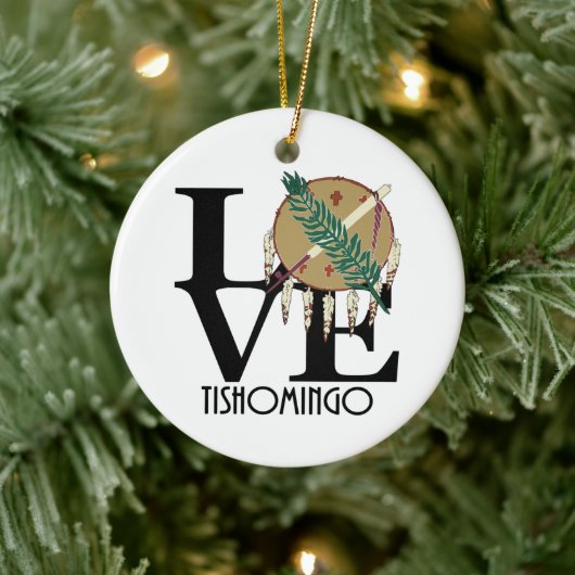 LIEBE Tishomingo Oklahoma Keramik Ornament (Baum)
