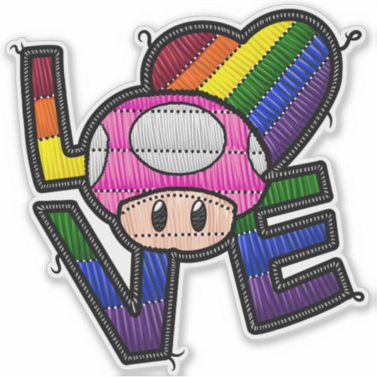 Liebe Toad - Regenbogen Aufkleber (Vorderseite)