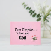 Liebe Tochter, ich habe dich Liebe. Gott Postkarte (Stehend Vorderseite)