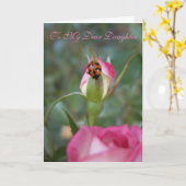 Liebe Tochter Rose und Frauenkäfer Karte (Gelbe Blume)