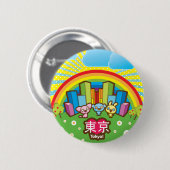 Liebe-Tokyo-Knopf Button (Vorne & Hinten)