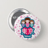 Liebe-Tokyo-Knopf Button (Vorne & Hinten)