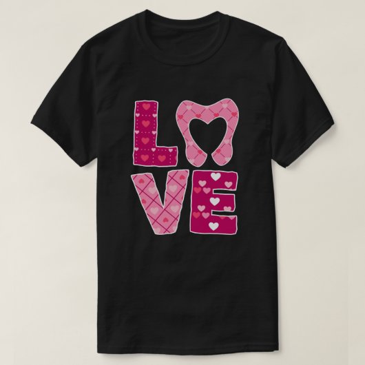 LIEBE Tooth Heart Dentistry Zahnarzt Valentinstag T-Shirt (Design vorne)