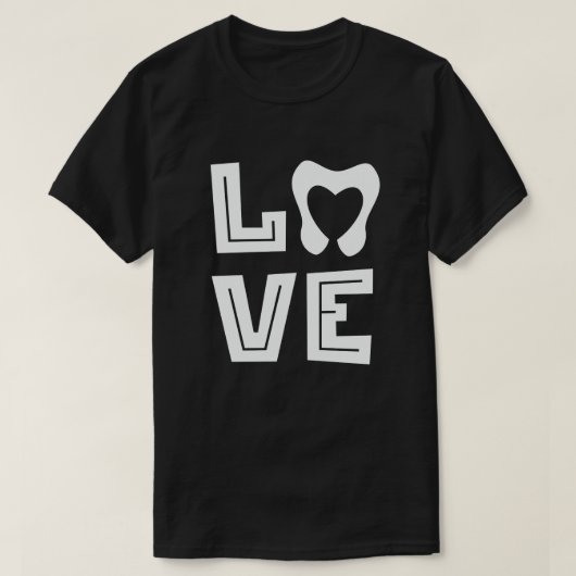 LIEBE Tooth Heart Dentistry Zahnarzt Valentinstag T-Shirt (Design vorne)