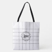 Liebe Tote Bag Black & White Lines Tasche (Vorderseite)