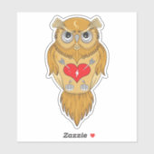 Liebe tötet | Owl Illustration Aufkleber (Blatt)