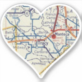 Liebe Tracy CA Vintage Karte Aufkleber (Vorderseite)