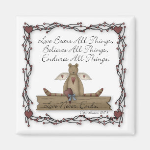 Liebe trägt allen Sache-Land-Engelteddy-Bären Magnet