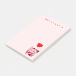 Liebe Tränke Flasche Personalisiert Valentine Rosa Post-it Klebezettel