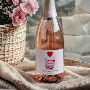 Liebe Tränke glücklich Valentinstag Personalisiert Schaumweinetikett