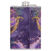 Liebe Tränke lila Musterkunst von Renee Lavoie Flachmann (Rückseite)