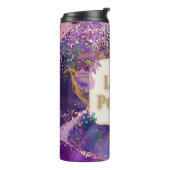 Liebe Tränke lila Musterkunst von Renee Lavoie Thermosbecher (Nach links gedreht)
