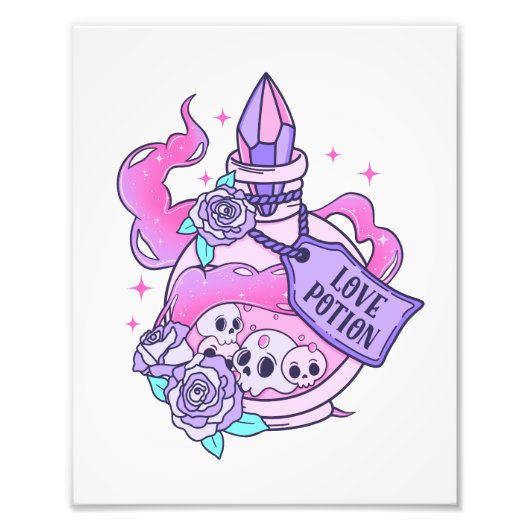 Liebe Tränke Niedlich Rosa Halloween Flasche Fotodruck (Vorne)