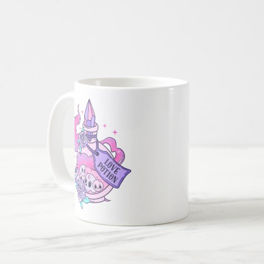 Liebe Tränke Niedlich Rosa Halloween Flasche Kaffeetasse (Vorderseite Links)